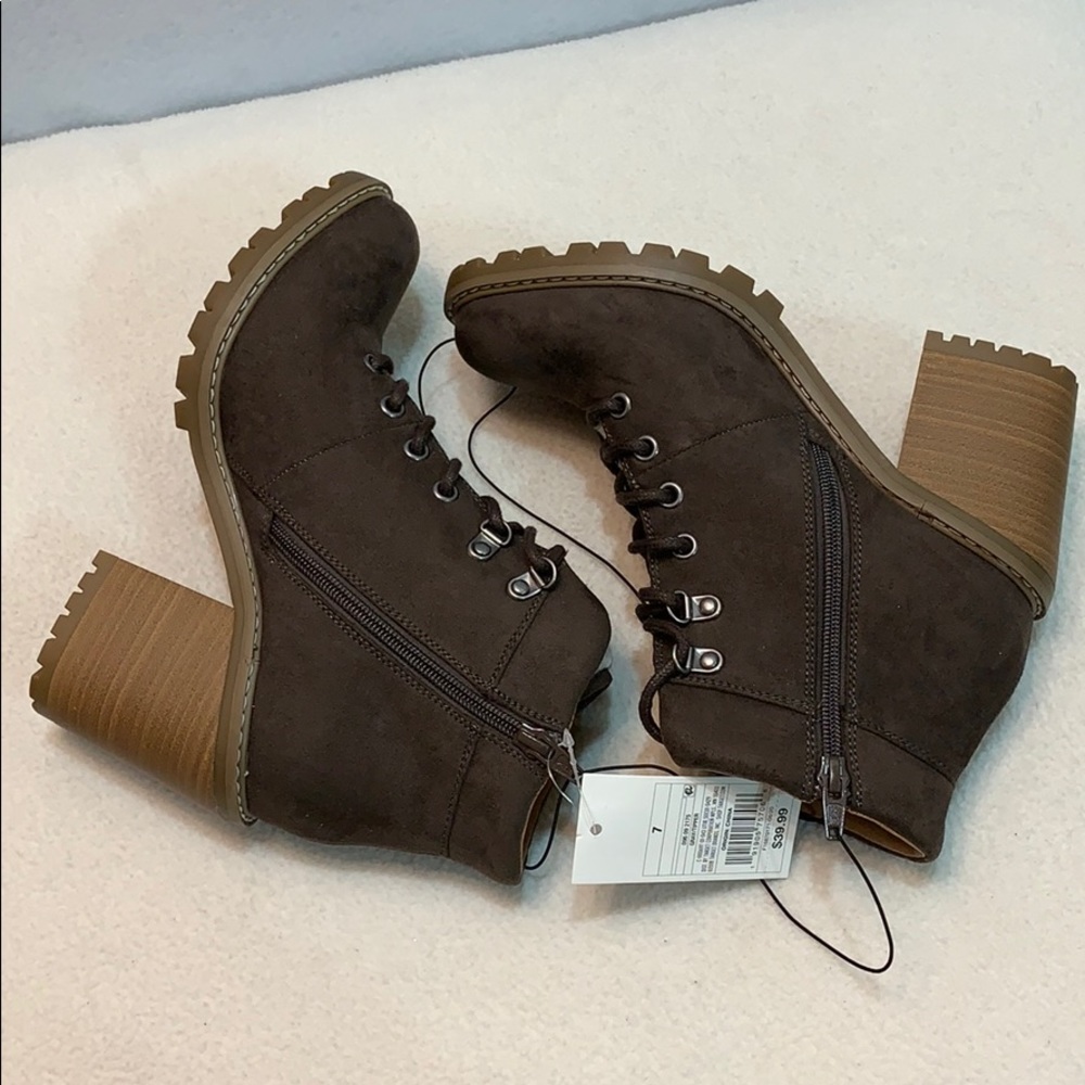 Tipper Heeled Lace-Up Boots - Dark Brown - Picture 3 of 13